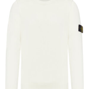 STONE ISLAND CREW NECK SWEATER WITH BADGE